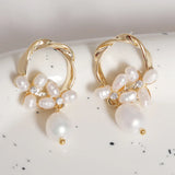 14K Gold Filled Hoop Earrings Freshwater Pearls Women