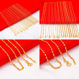 14k Yellow Plated Clavicle Chain Necklace, Wedding Anniversary Jewelry Gift