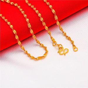 14k Yellow Plated Clavicle Chain Necklace, Wedding Anniversary Jewelry Gift