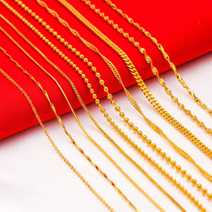 14k Yellow Plated Clavicle Chain Necklace, Wedding Anniversary Jewelry Gift