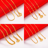 14k Yellow Plated Clavicle Chain Necklace, Wedding Anniversary Jewelry Gift