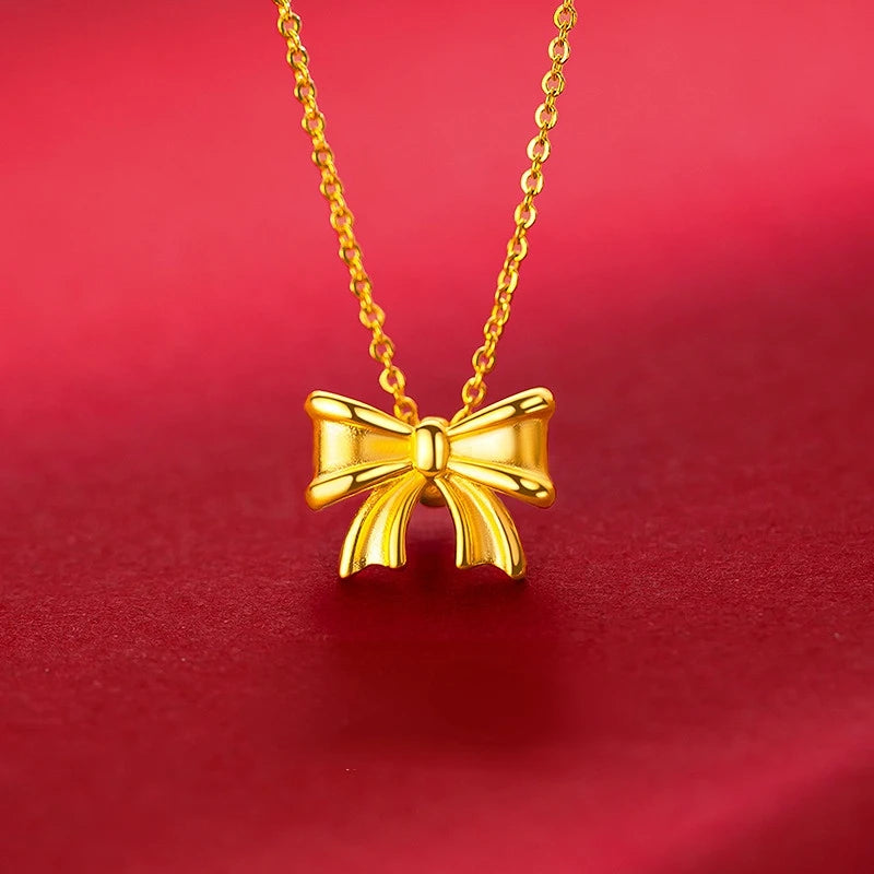 18K Bow Pendant for Women DIY Pendant Wedding Birthday Pendant