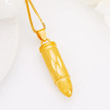 18K Bullet Necklace for Women Men Wedding Engagement Jewelry