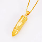 18K Bullet Necklace for Women Men Wedding Engagement Jewelry