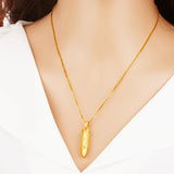 18K Bullet Necklace for Women Men Wedding Engagement Jewelry