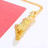 18K Tiger Pendant Necklace for Men Wedding