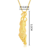 18K Tiger Pendant Necklace for Men Wedding