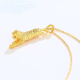 18K Tiger Pendant Necklace for Men Wedding
