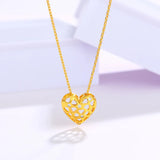 18K Love Heart Pendant Necklace Chain Fine Jewelry for Women