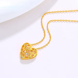 18K Love Heart Pendant Necklace Chain Fine Jewelry for Women