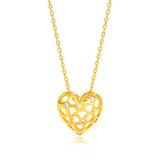 18K Love Heart Pendant Necklace Chain Fine Jewelry for Women