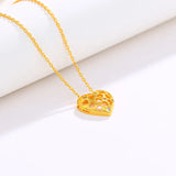 18K Love Heart Pendant Necklace Chain Fine Jewelry for Women