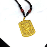 18K Square Eagle Pendant Necklace for Men