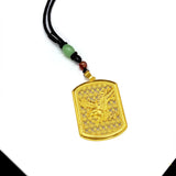 18K Square Eagle Pendant Necklace for Men