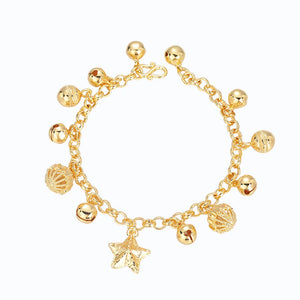 18K Plated Pendant Chain Bracelet Stackable Clasp