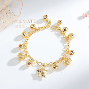 18K Plated Pendant Chain Bracelet Stackable Clasp