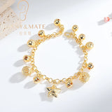 18K Plated Pendant Chain Bracelet Stackable Clasp