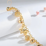 18K Plated Pendant Chain Bracelet Stackable Clasp