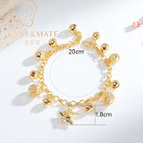 18K Plated Pendant Chain Bracelet Stackable Clasp