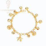 18K Plated Pendant Chain Bracelet Stackable Clasp