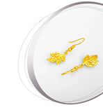 18K Leaf Shape Tassel Earrings Wedding Birthday, Not Fade Fine Jewelry Gift