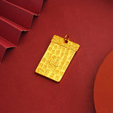 Square Pendant Necklace 18K Fine Jewelry 999 Chain for Women Men Bridal Gift
