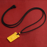 Square Pendant Necklace 18K Fine Jewelry 999 Chain for Women Men Bridal Gift