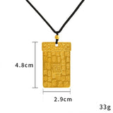 Square Pendant Necklace 18K Fine Jewelry 999 Chain for Women Men Bridal Gift