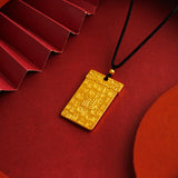 Square Pendant Necklace 18K Fine Jewelry 999 Chain for Women Men Bridal Gift