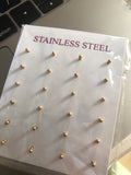 2-8mm Ball Earrings Stainless Steel Jewelry Accessory 12 Pair Lot