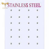 2-8mm Ball Earrings Stainless Steel Jewelry Accessory 12 Pair Lot