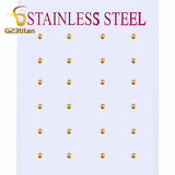 2-8mm Ball Earrings Stainless Steel Jewelry Accessory 12 Pair Lot