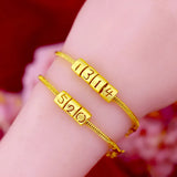 24K 520 1314 Beads Snake Bone Bracelet for Women Lover 999 Banges Bracelets