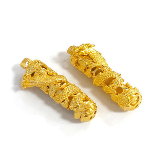 24k Yellow Plated Dragon Pendant for Men, Domineering Memorial Jewelry