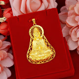 24k Yellow Plated Guanyin Pendant for Men