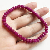 6MM Purple Red Ruby Jade Bracelet Vintage Stone Jewelry