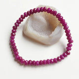 6MM Purple Red Ruby Jade Bracelet Vintage Stone Jewelry