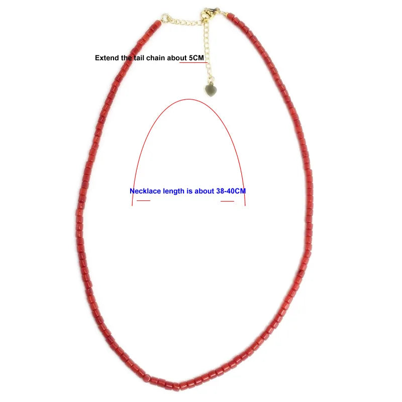 4MM Pearl Coral Chain Choker Necklace Wedding Love Gift Jewelry