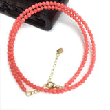 4MM Pearl Coral Chain Choker Necklace Wedding Love Gift Jewelry