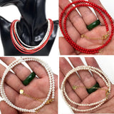 4MM Pearl Coral Chain Choker Necklace Wedding Love Gift Jewelry