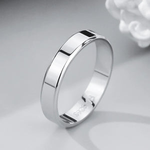 4mm Flat Rings For Women Men Engagement Jewelry Couple Tibetan Silver Ring