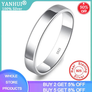 4mm Flat Rings For Women Men Engagement Jewelry Couple Tibetan Silver Ring