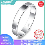 4mm Flat Rings For Women Men Engagement Jewelry Couple Tibetan Silver Ring