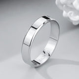4mm Flat Rings For Women Men Engagement Jewelry Couple Tibetan Silver Ring