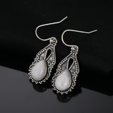 Water Drop Moonstone 925 Sterling Silver Drop Earrings for Women
