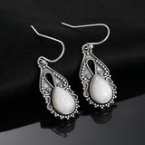 Water Drop Moonstone 925 Sterling Silver Drop Earrings for Women