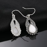 Water Drop Moonstone 925 Sterling Silver Drop Earrings for Women