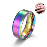 8mm Punk Rainbow Stainless Steel Ring