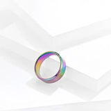 8mm Punk Rainbow Stainless Steel Ring