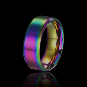 8mm Punk Rainbow Stainless Steel Ring